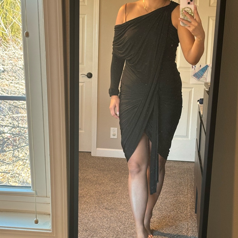 Alexander Wang asymmetric one sleeve dress sz 6